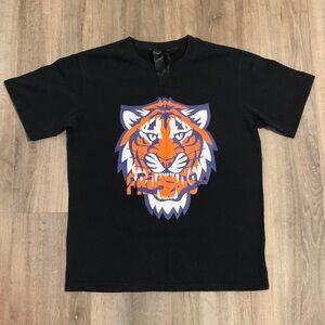 VLONE Black Tee with Orange Tiger Graphic